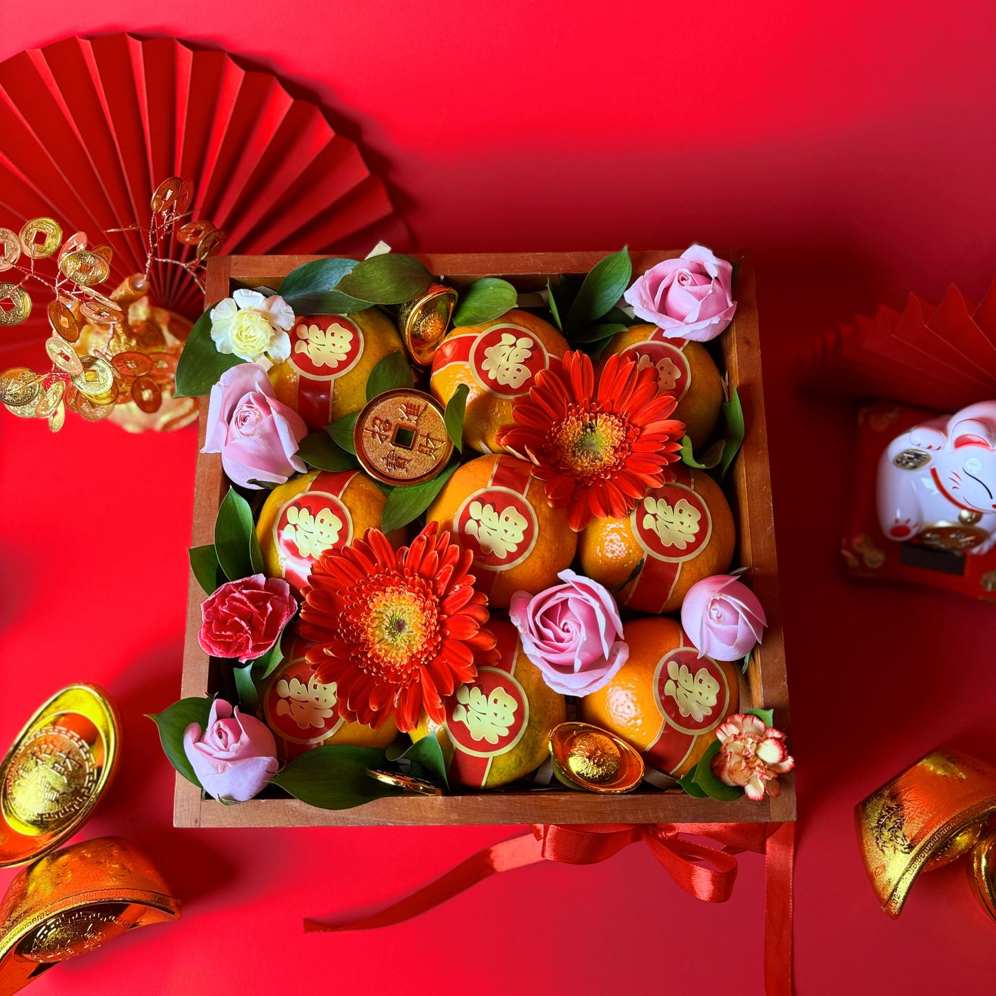 CNY Orange Wooden Box