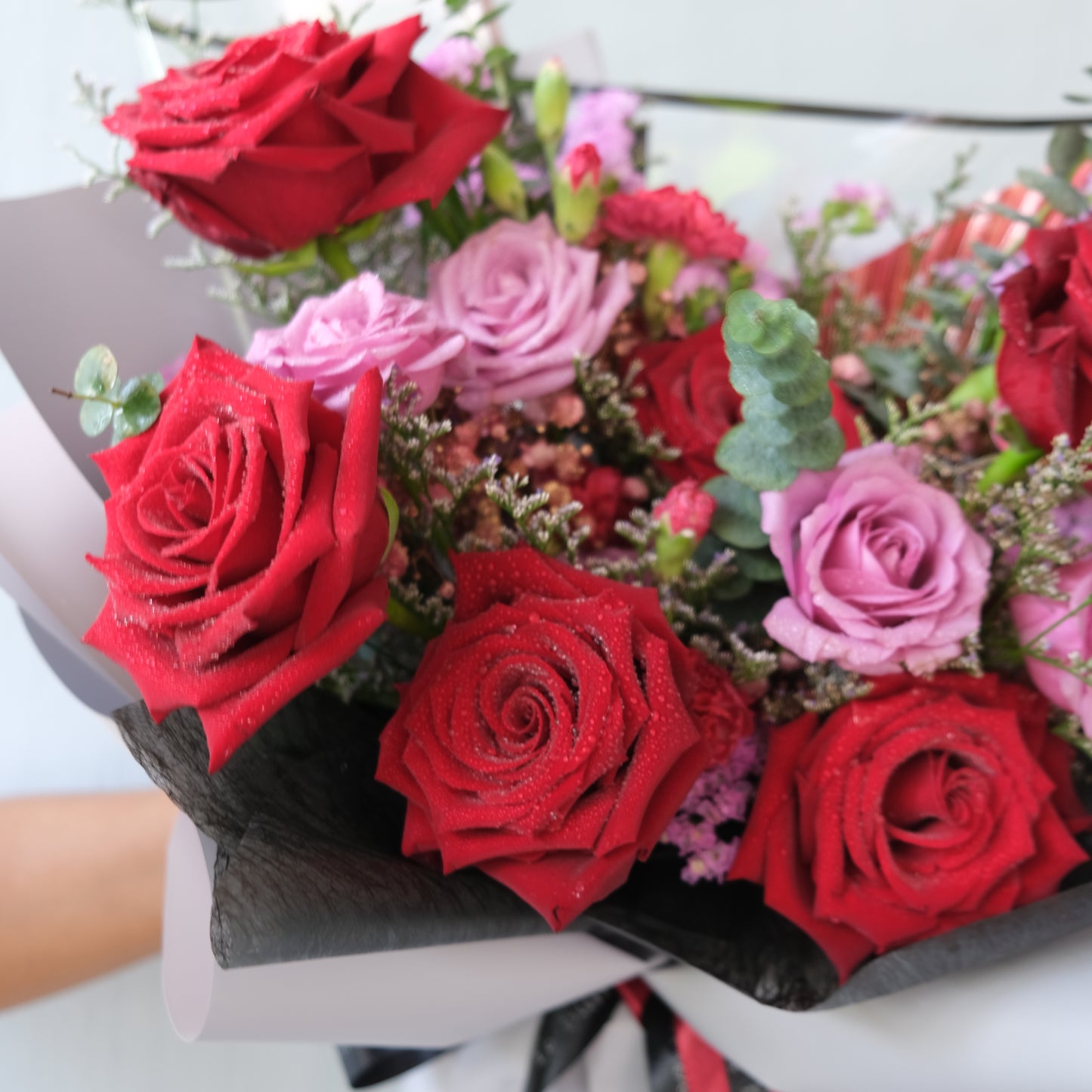 Red Rose Explorer Violet Bouquet - Le Bliss Bouquet