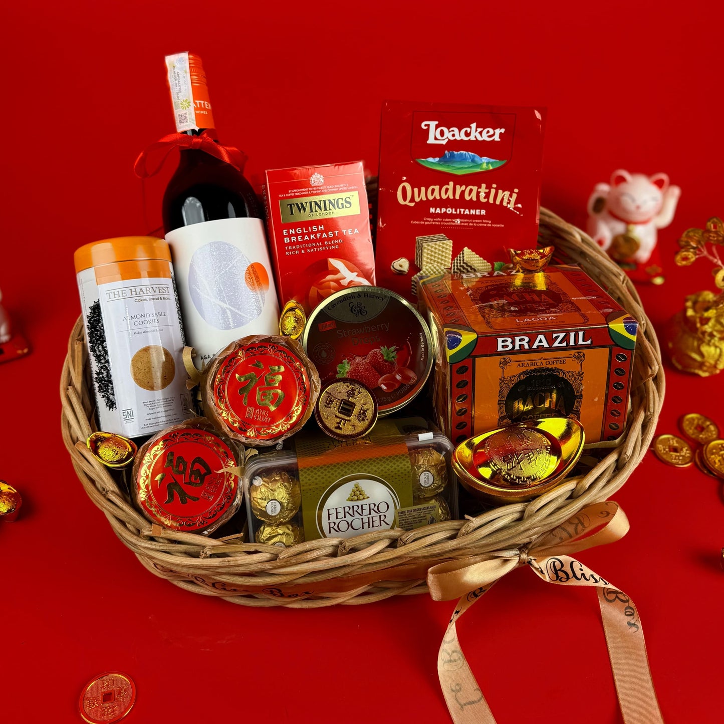 Golden Prosperity Rattan Hamper
