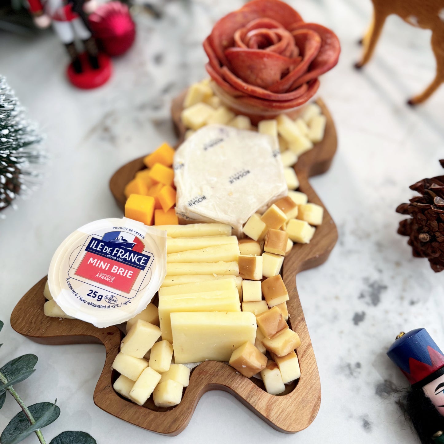 Petite Christmas Tree Cheese Platter