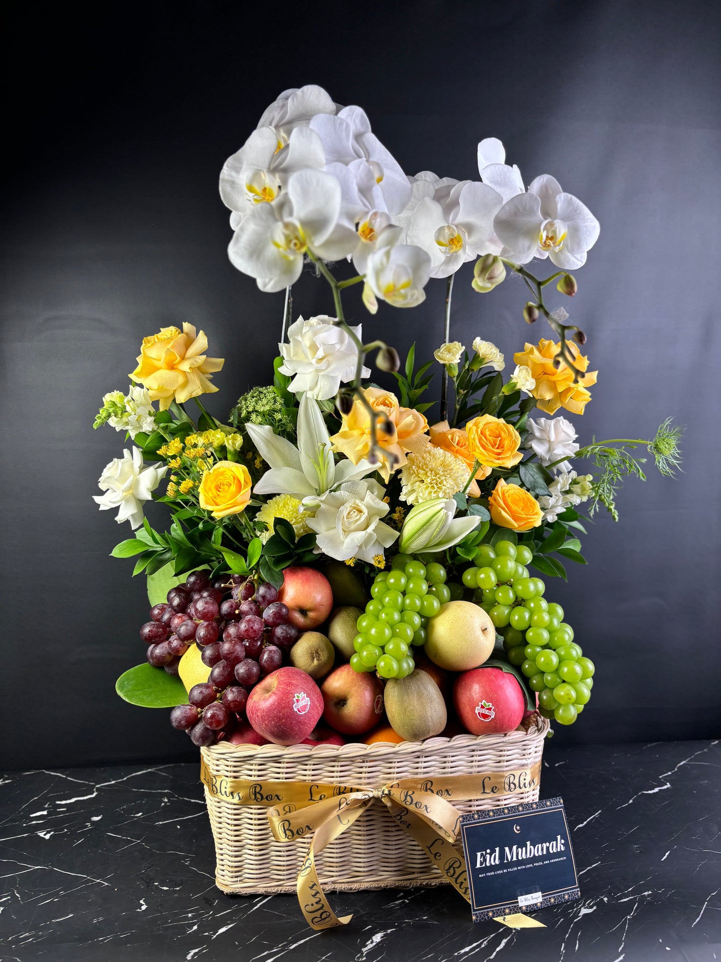 premium parcel buah jakarta grand fruit hamper with orchid anggrek jakarta leblissbouquet