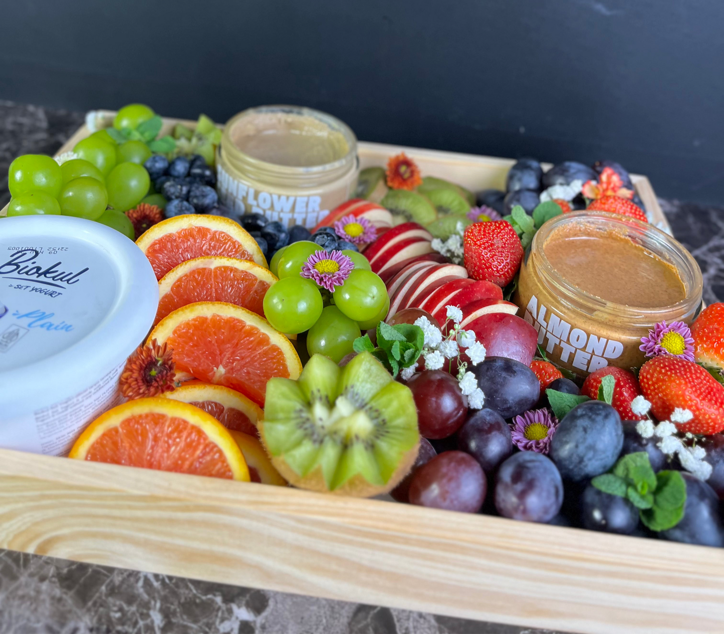 Healthy Nut Butter & Yogurt Fruit Platter