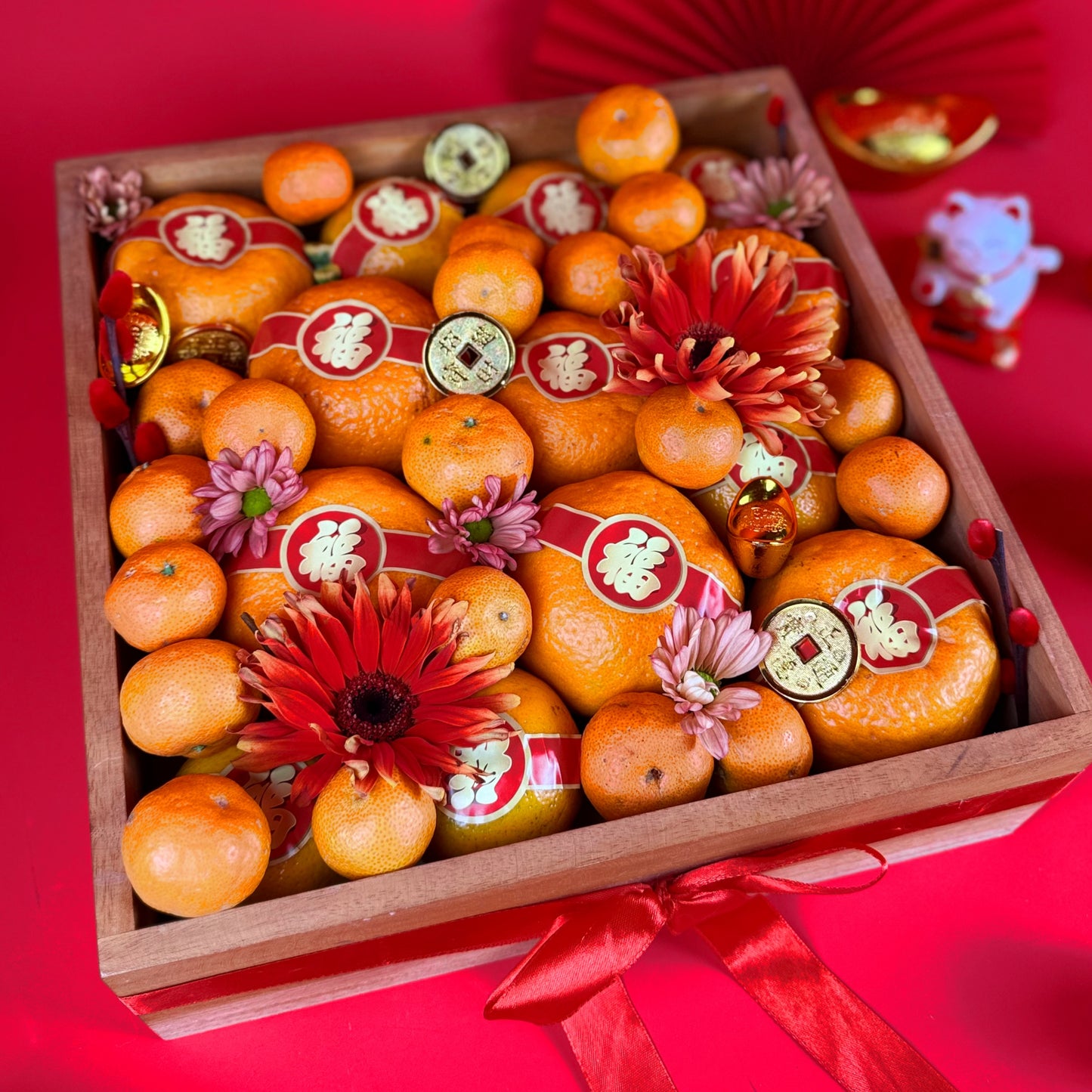 Mandarin Orange Wooden Box