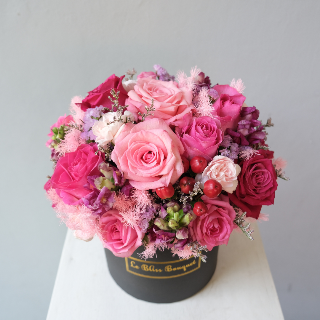 Sweet Fuchsia Petite Bloombox - Le Bliss Bouquet