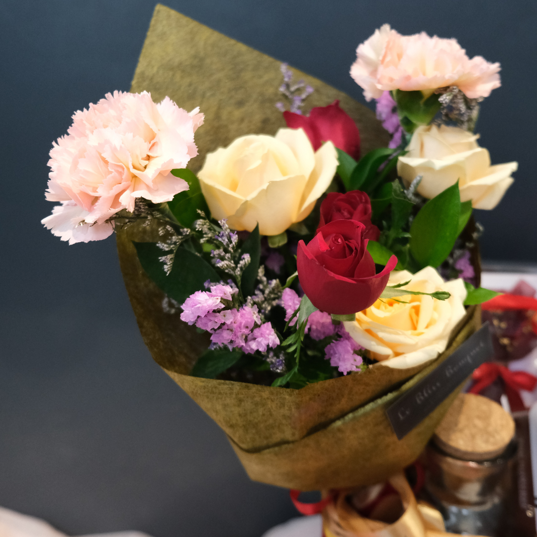 CNY Festive Rattan Hamper - Le Bliss Bouquet