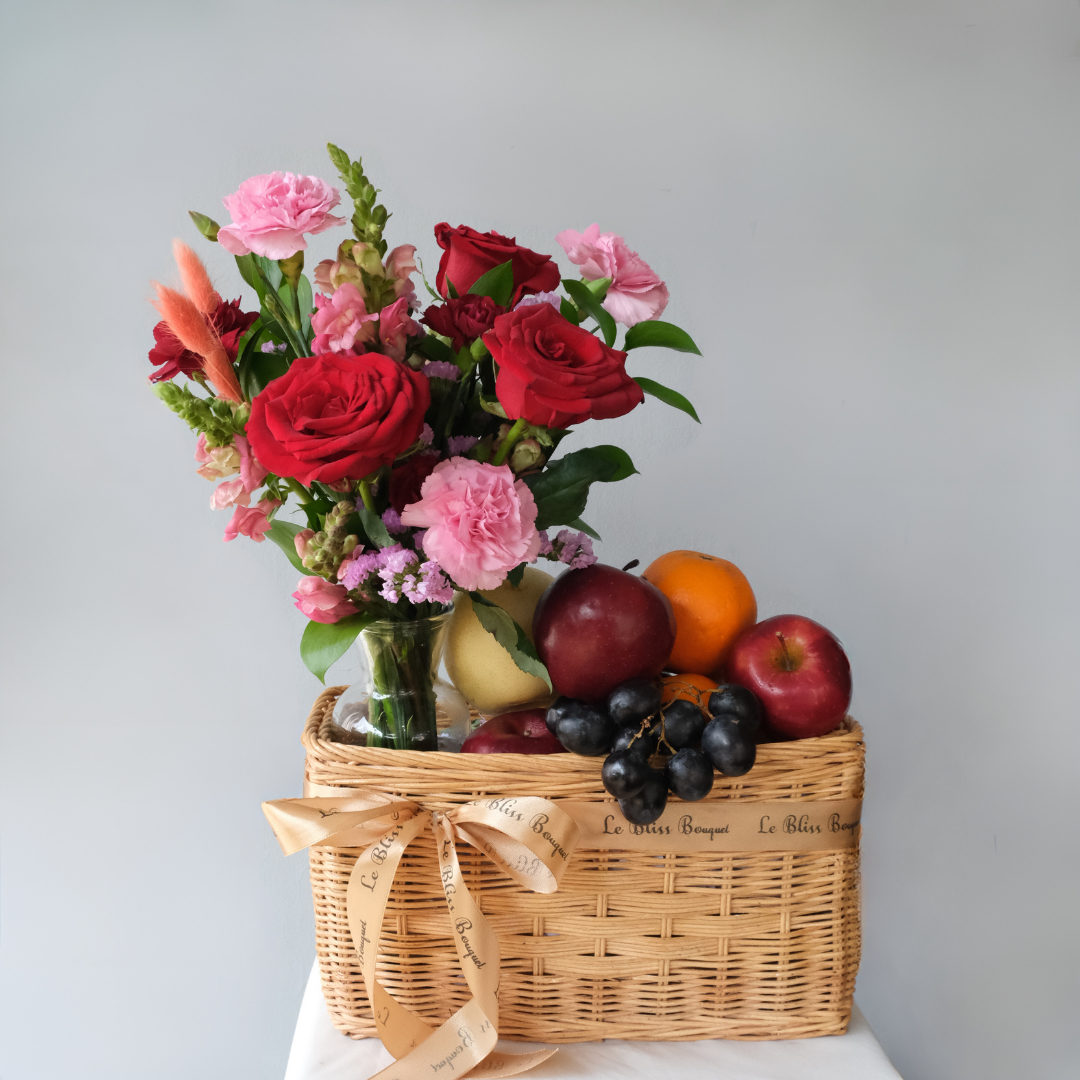 Maroon Fruit Parcel - Le Bliss Bouquet