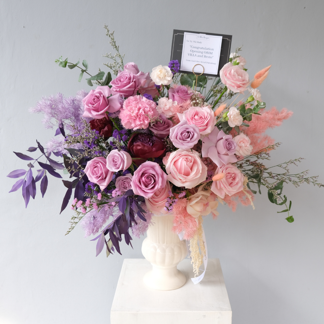 Purple Pink Gradation Grand Vase - Le Bliss Bouquet