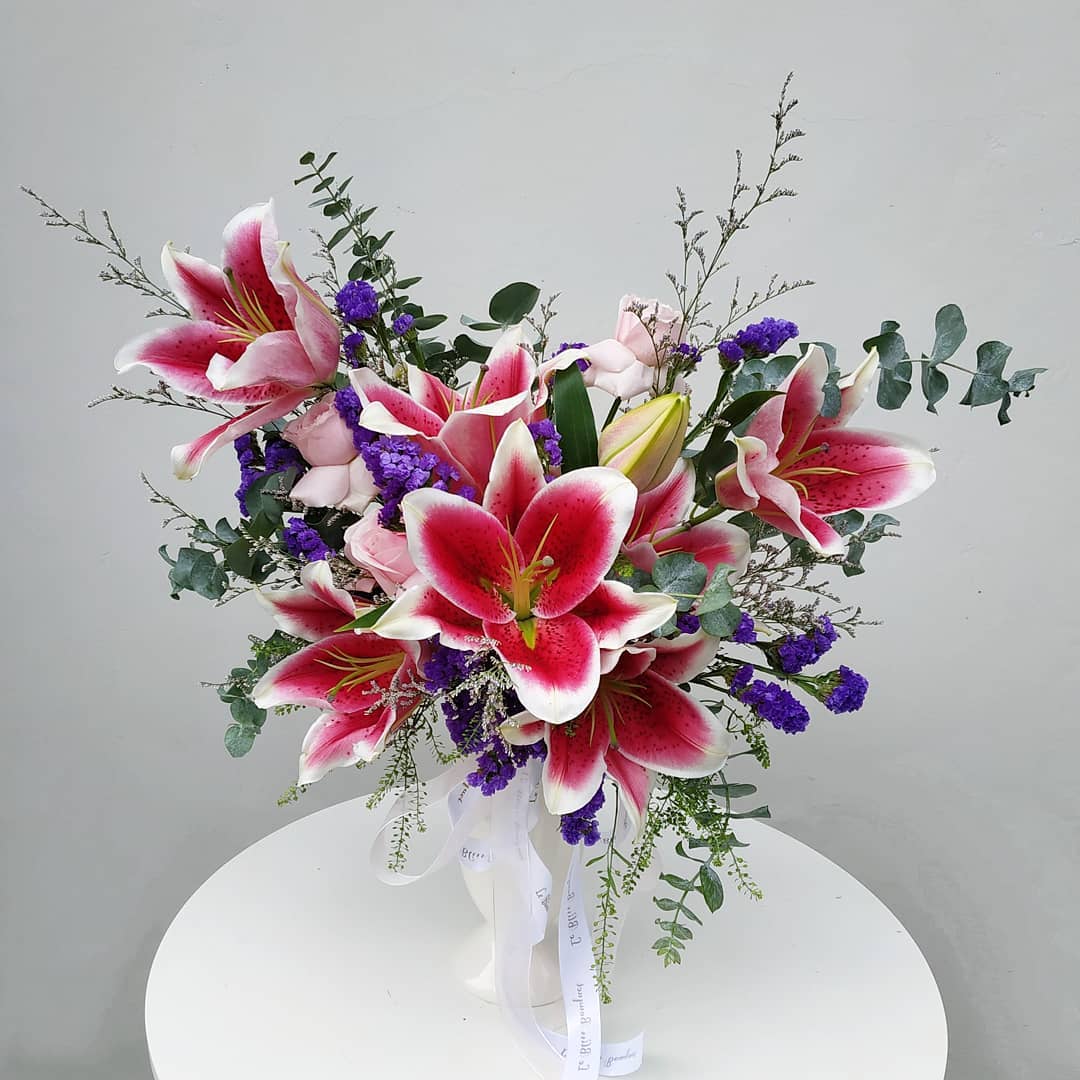 Red Lily Vase Arrangement