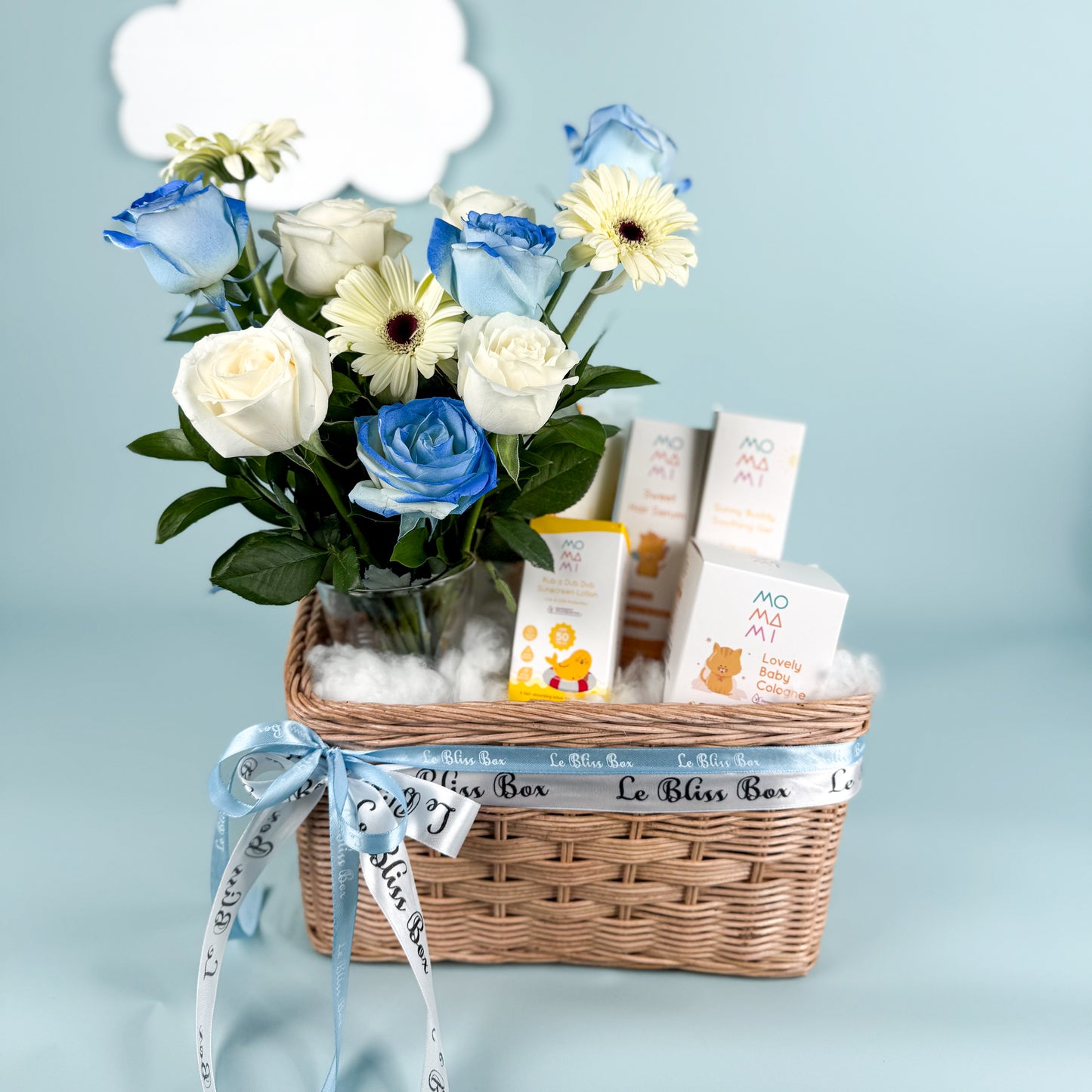 Blue Serenade Baby Basket