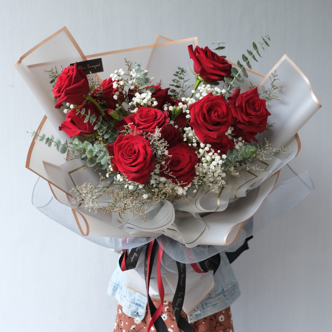 Classic Explorer Rose in Grey Wrap - Le Bliss Bouquet