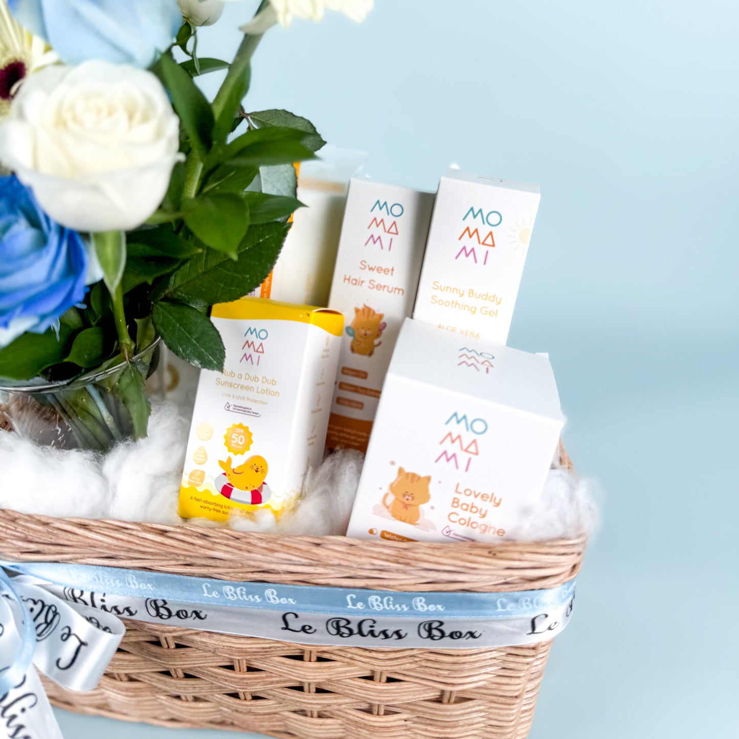 Blue Serenade Baby Basket