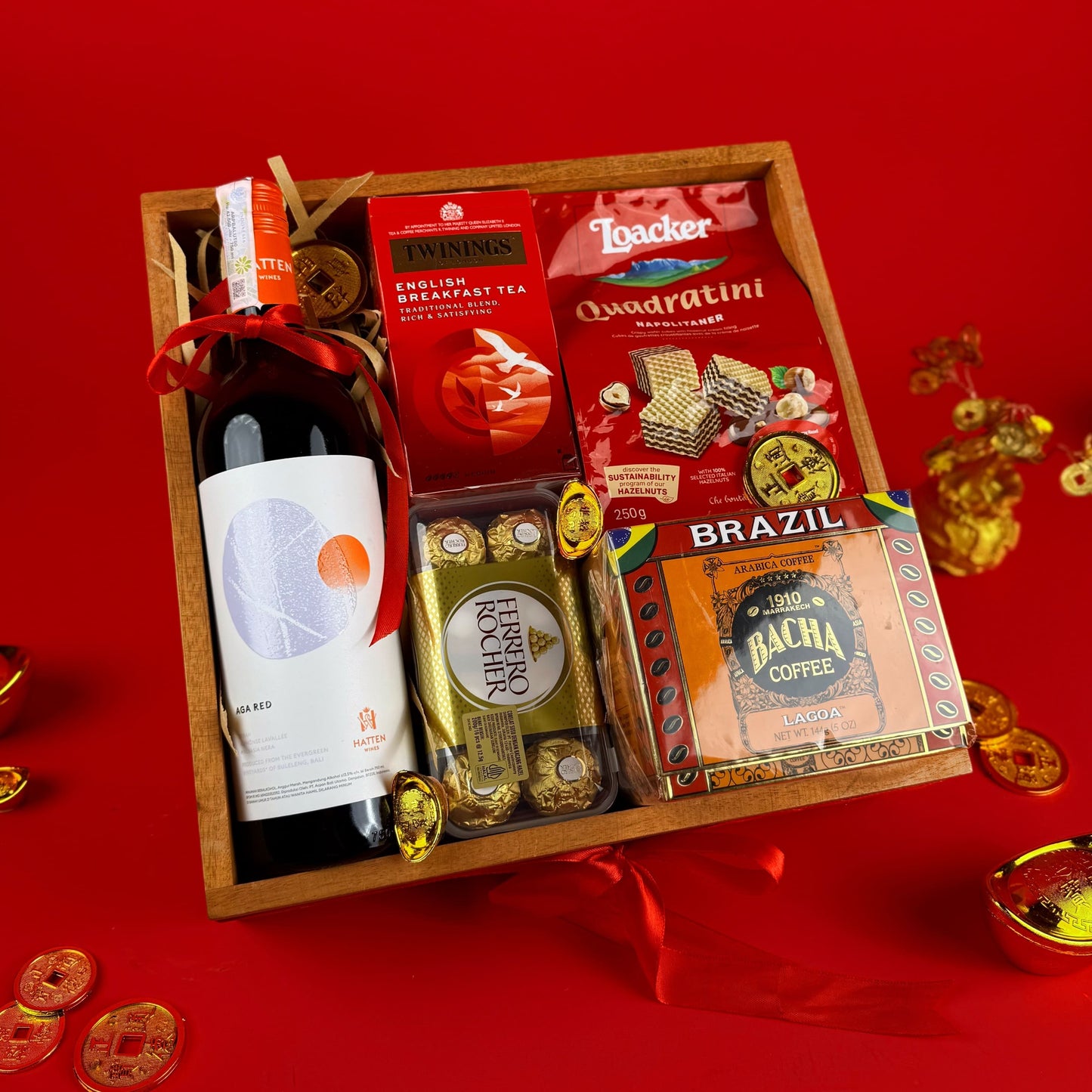 Golden Wooden Hamper