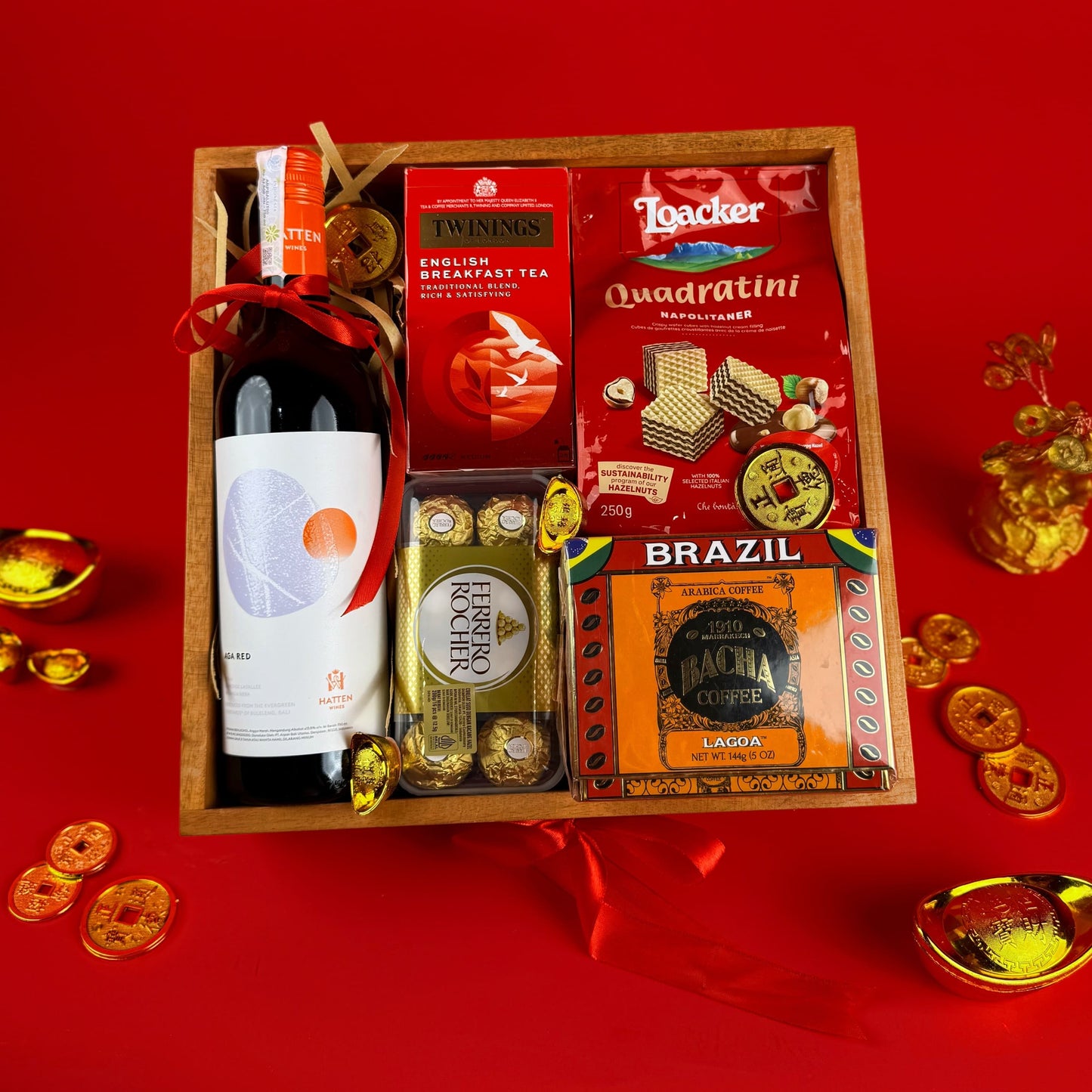 Golden Wooden Hamper