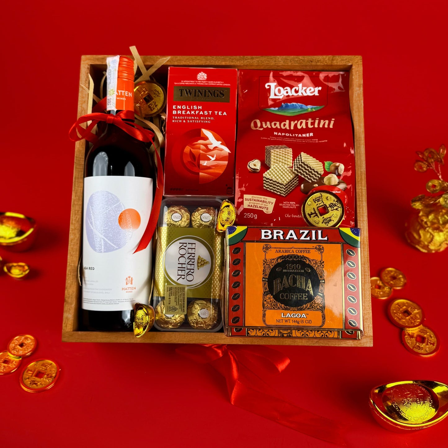 Golden Wooden Hamper