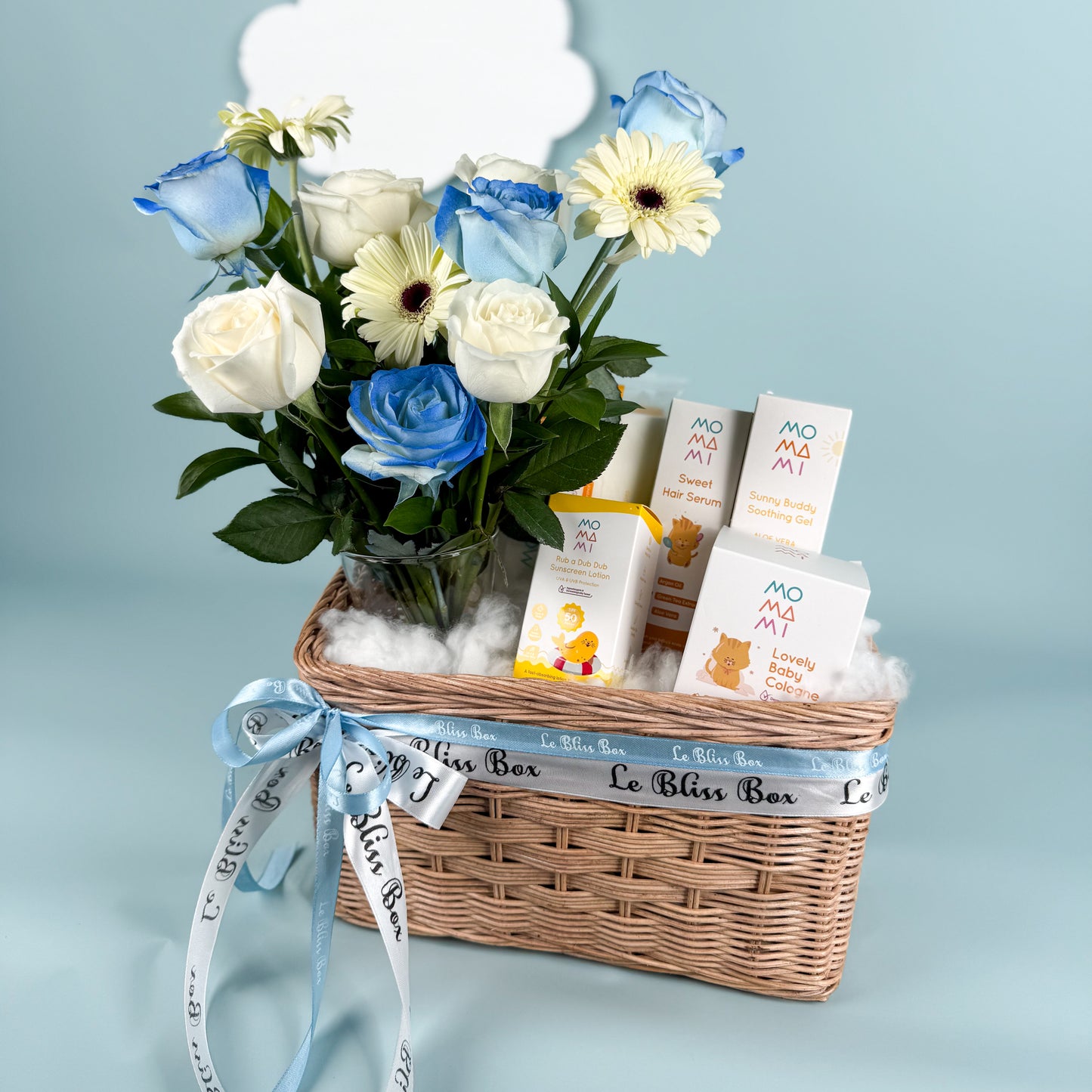 Blue Serenade Baby Basket