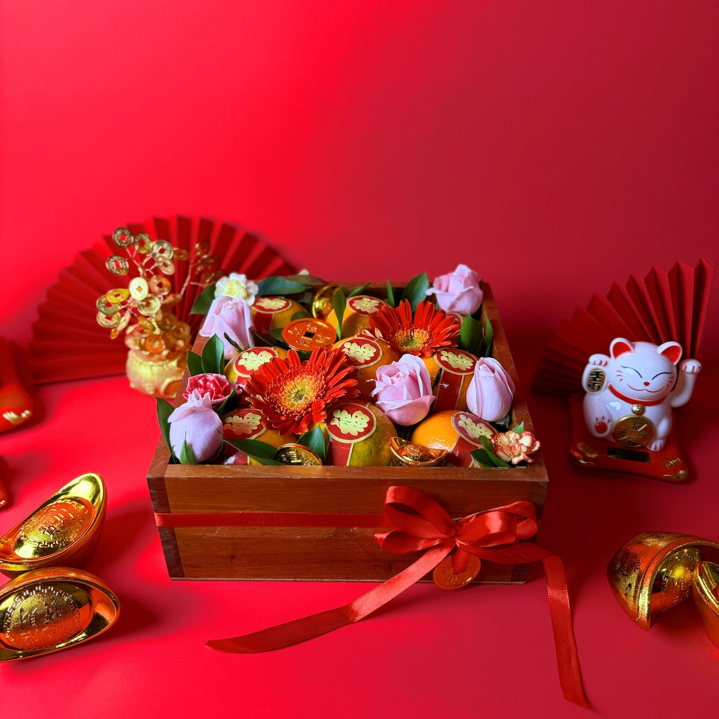 CNY Orange Wooden Box