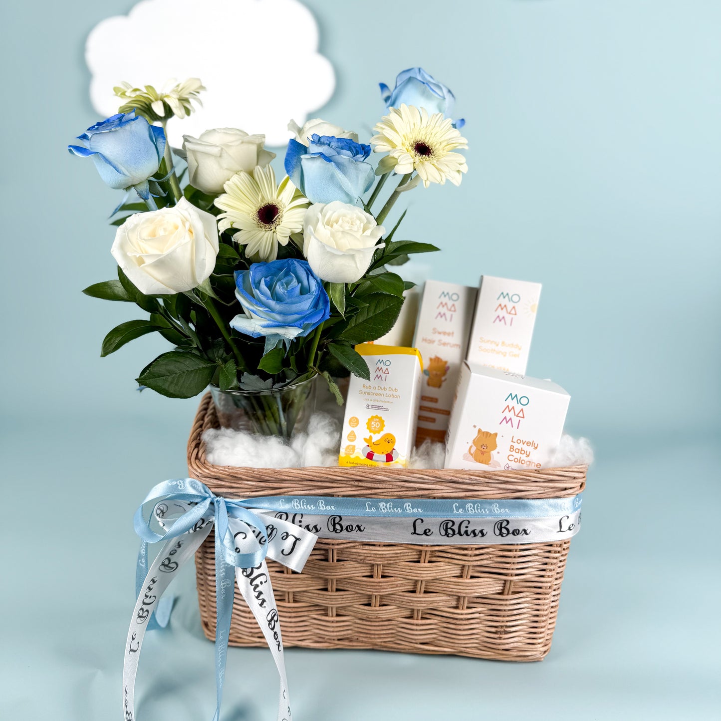 Blue Serenade Baby Basket