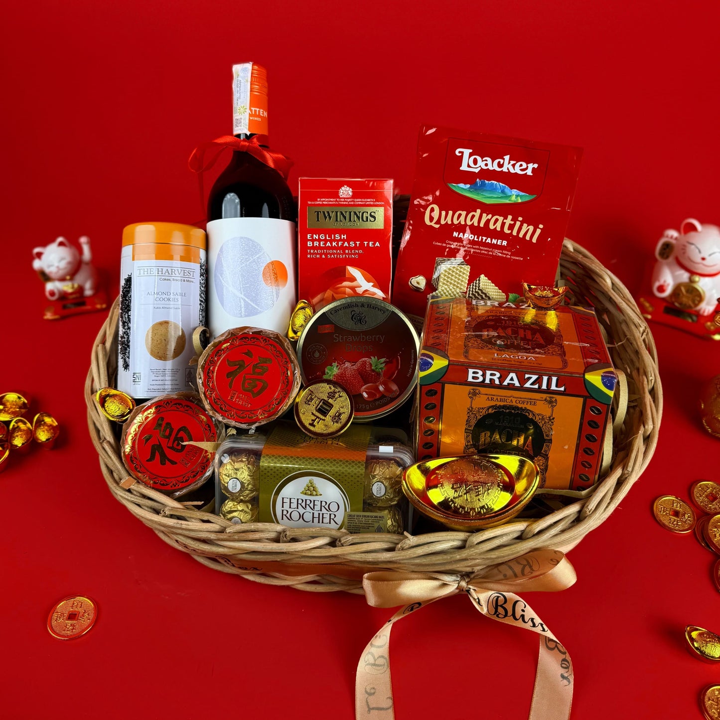 Golden Prosperity Rattan Hamper
