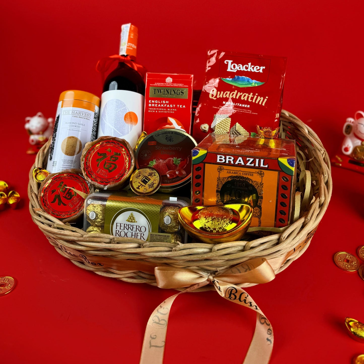 Golden Prosperity Rattan Hamper
