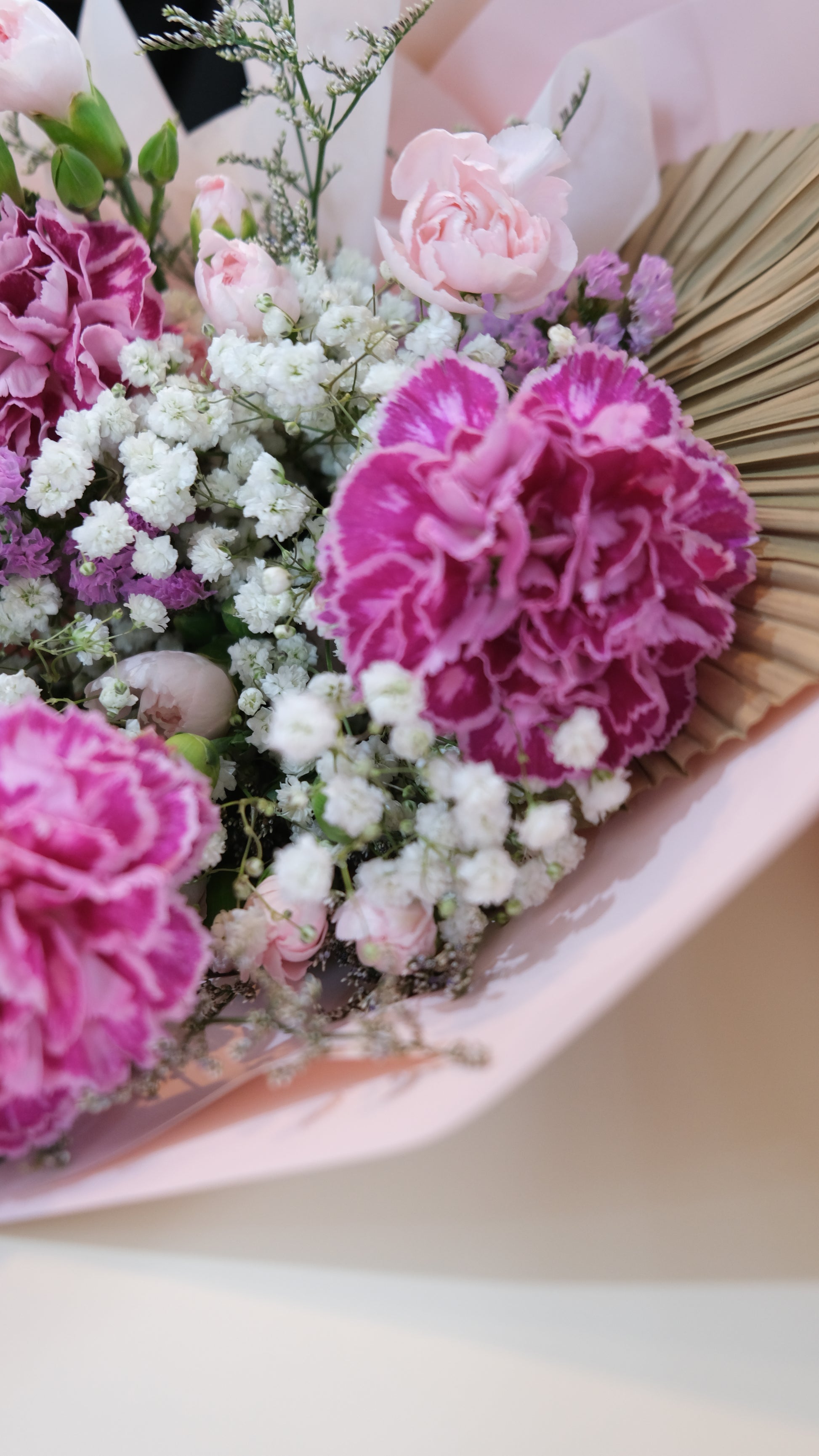Cherry Carnation Bouquet - Le Bliss Bouquet