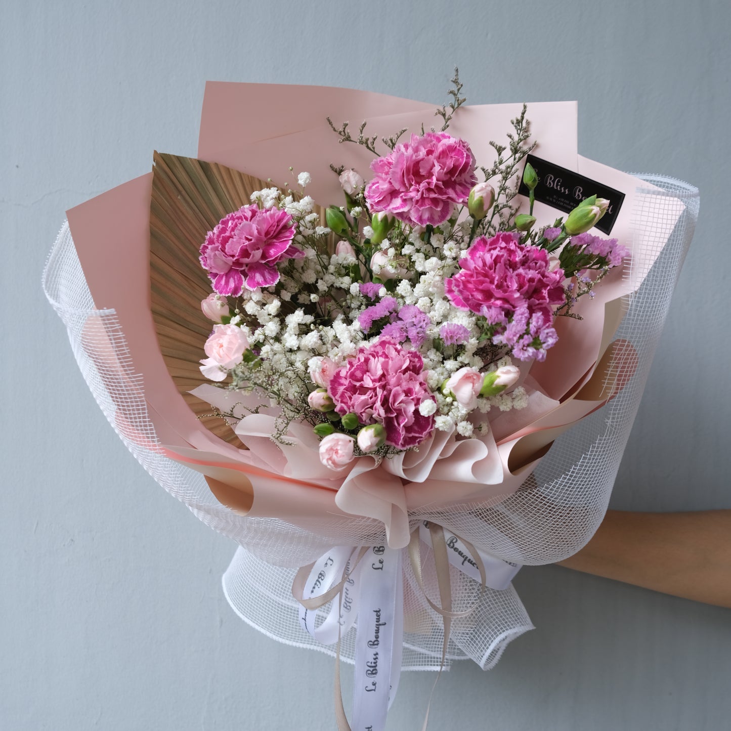 Cherry Carnation Bouquet - Le Bliss Bouquet