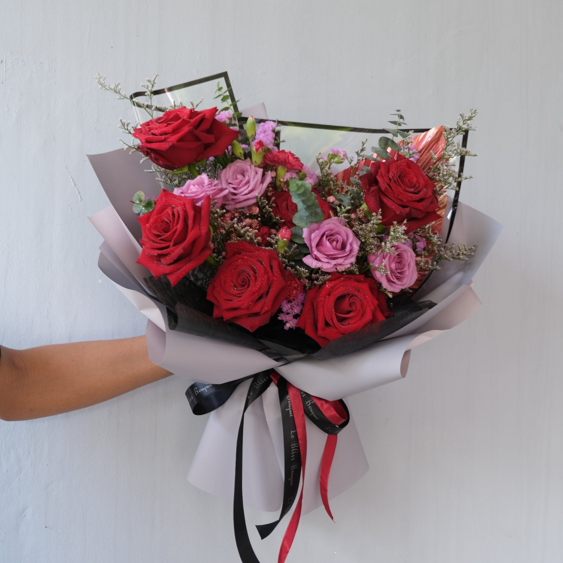 Red Rose Explorer Violet Bouquet - Le Bliss Bouquet
