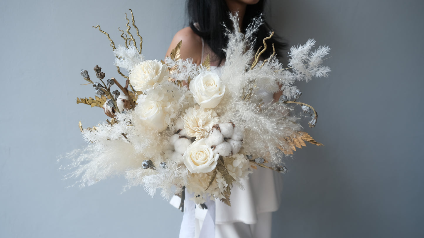 Preserved Snow White Bridal Bouquet