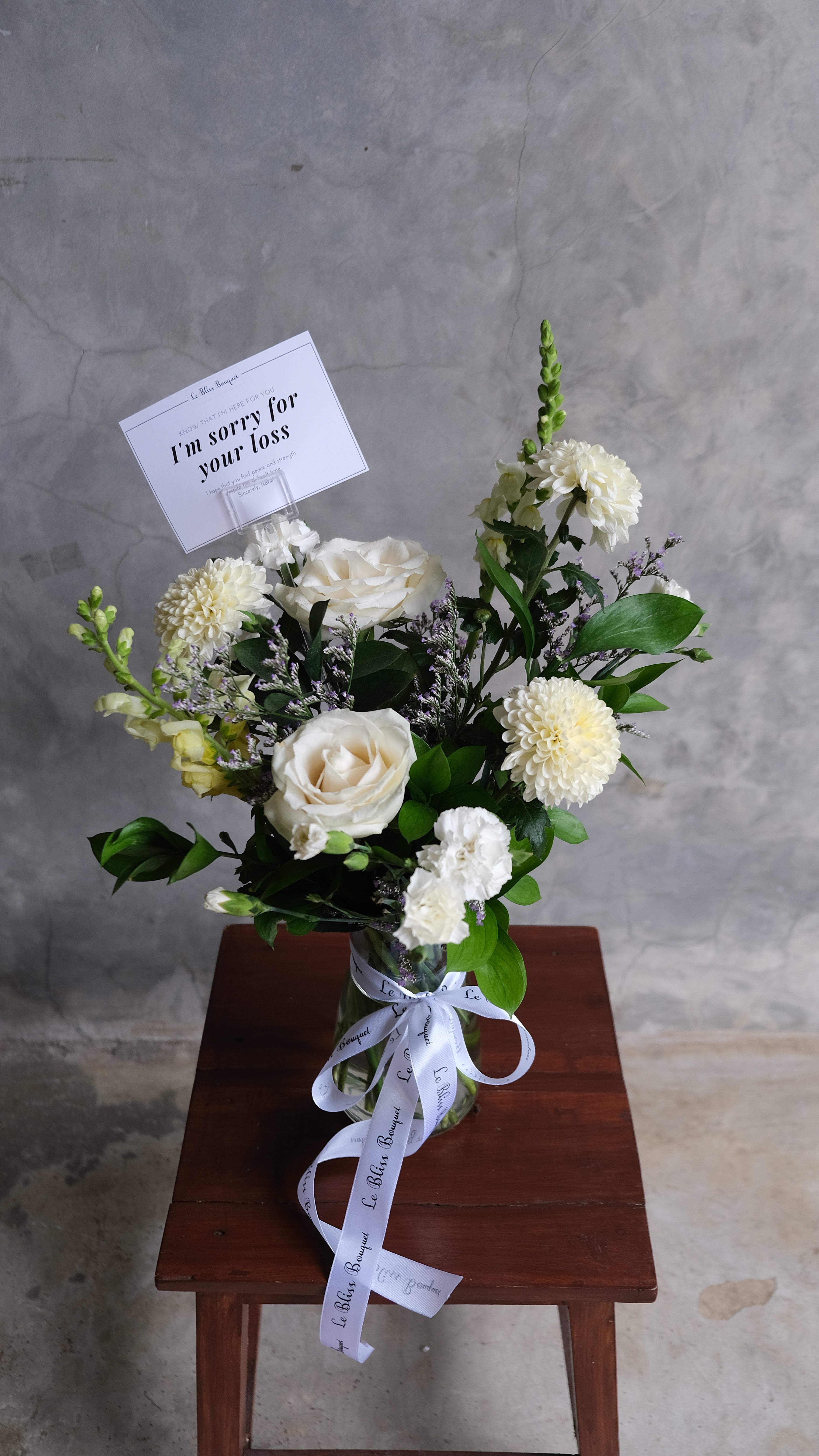 Serene Apology White Blossom Vase