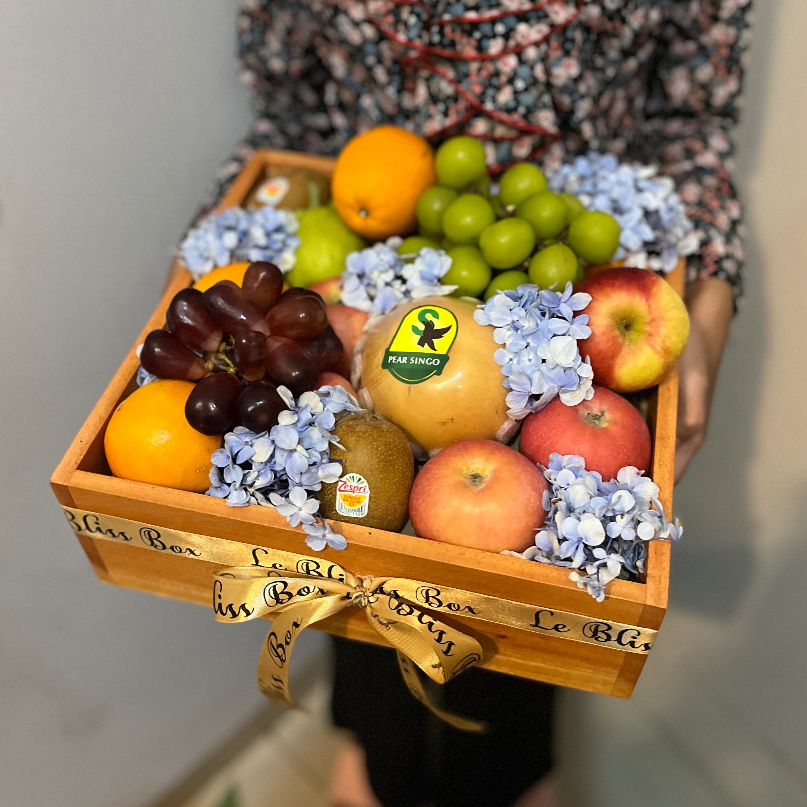 Hydrangea Wooden Fruit Box