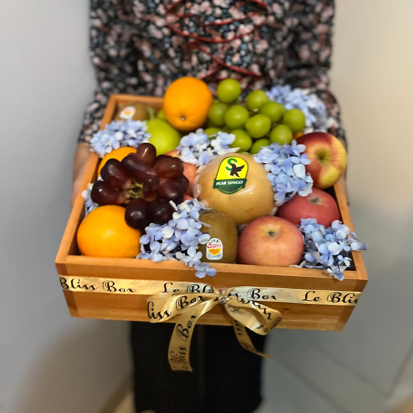 Hydrangea Wooden Fruit Box