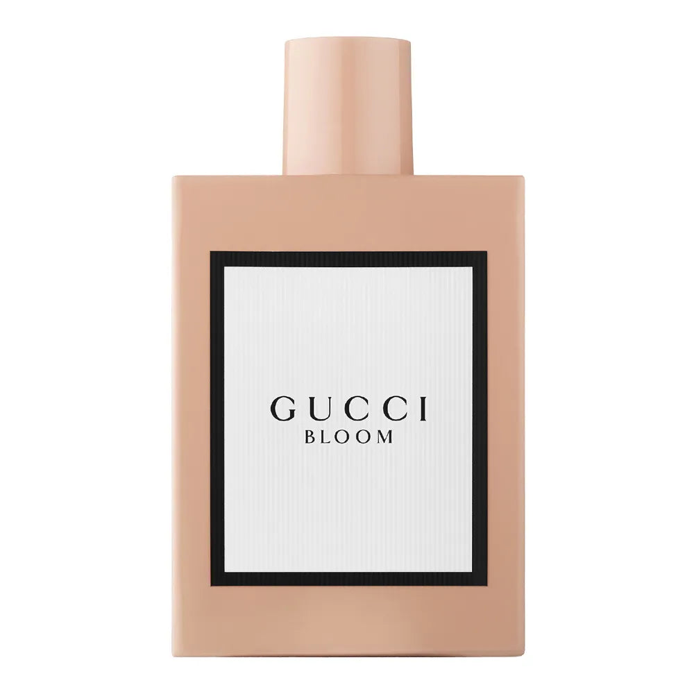 Gucci Bloom perfume bottle on a white background
