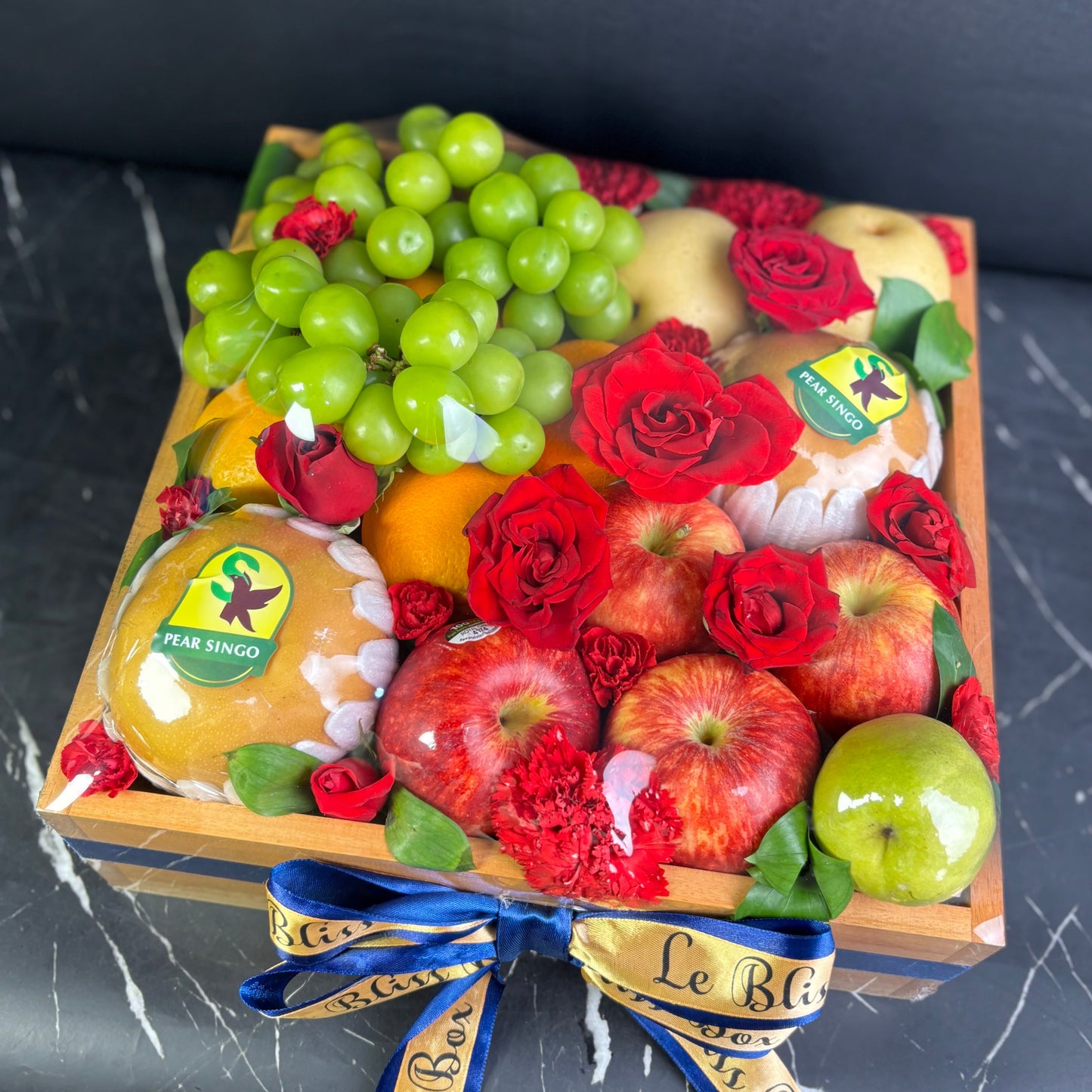 Red Rose Wooden Fruit Box