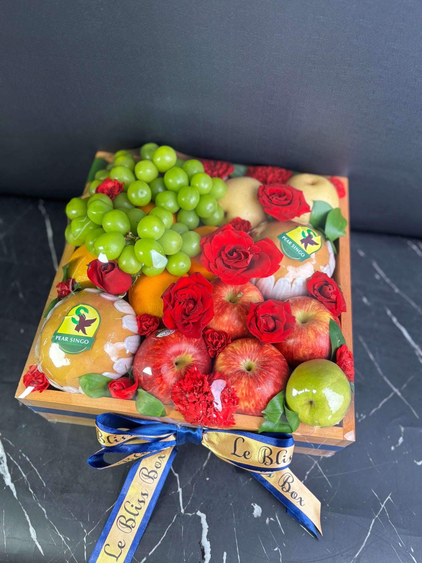 Red Rose Wooden Fruit Box