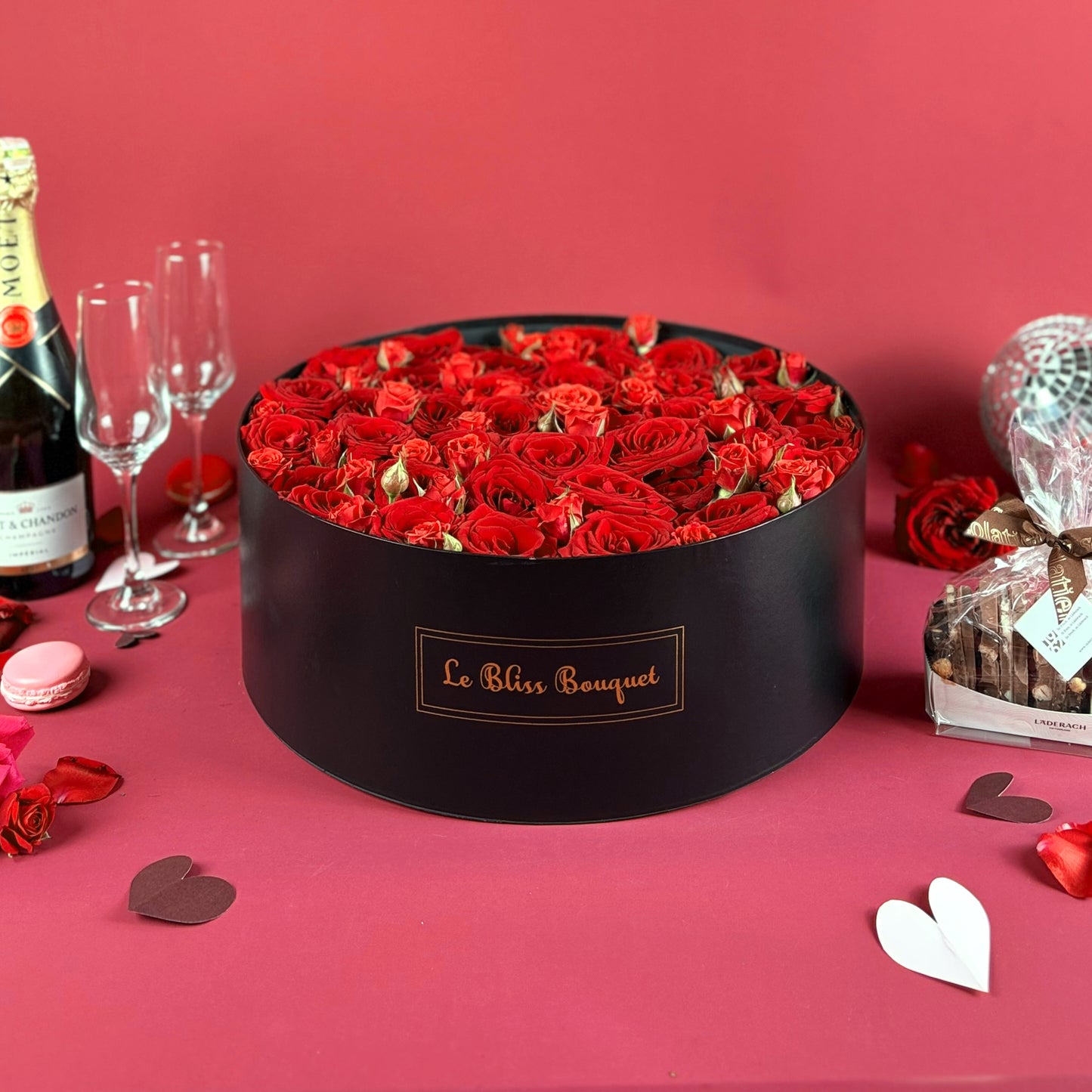 Classic Red Rose Round Box