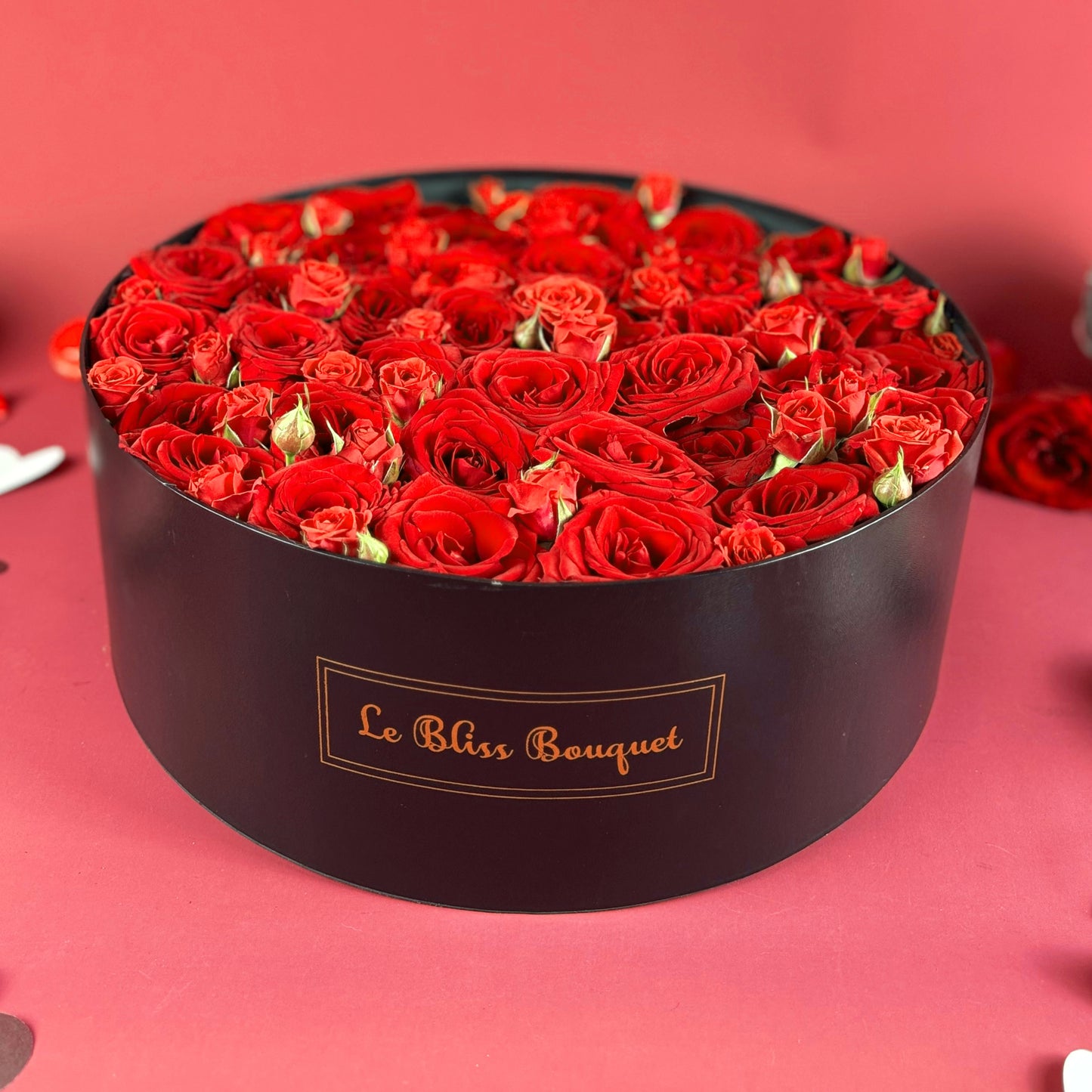 Classic Red Rose Round Box