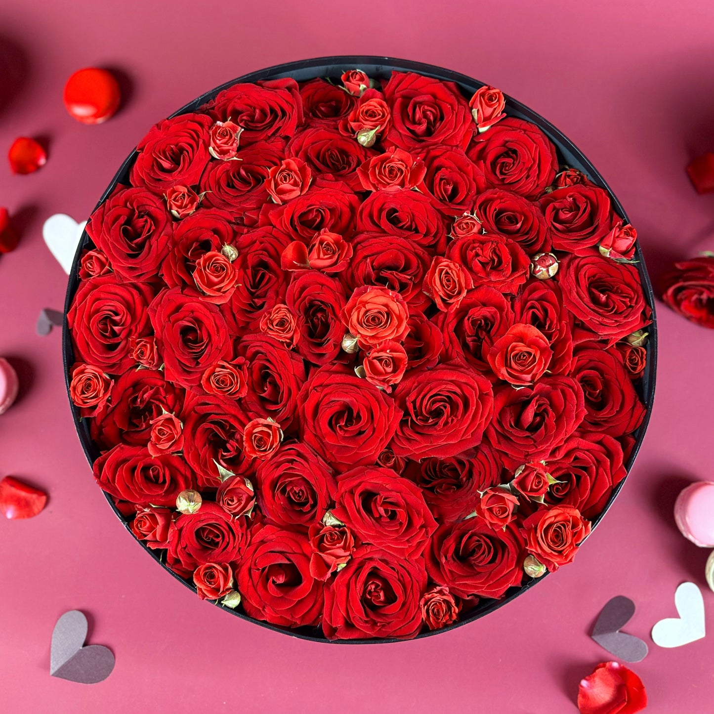 Classic Red Rose Round Box