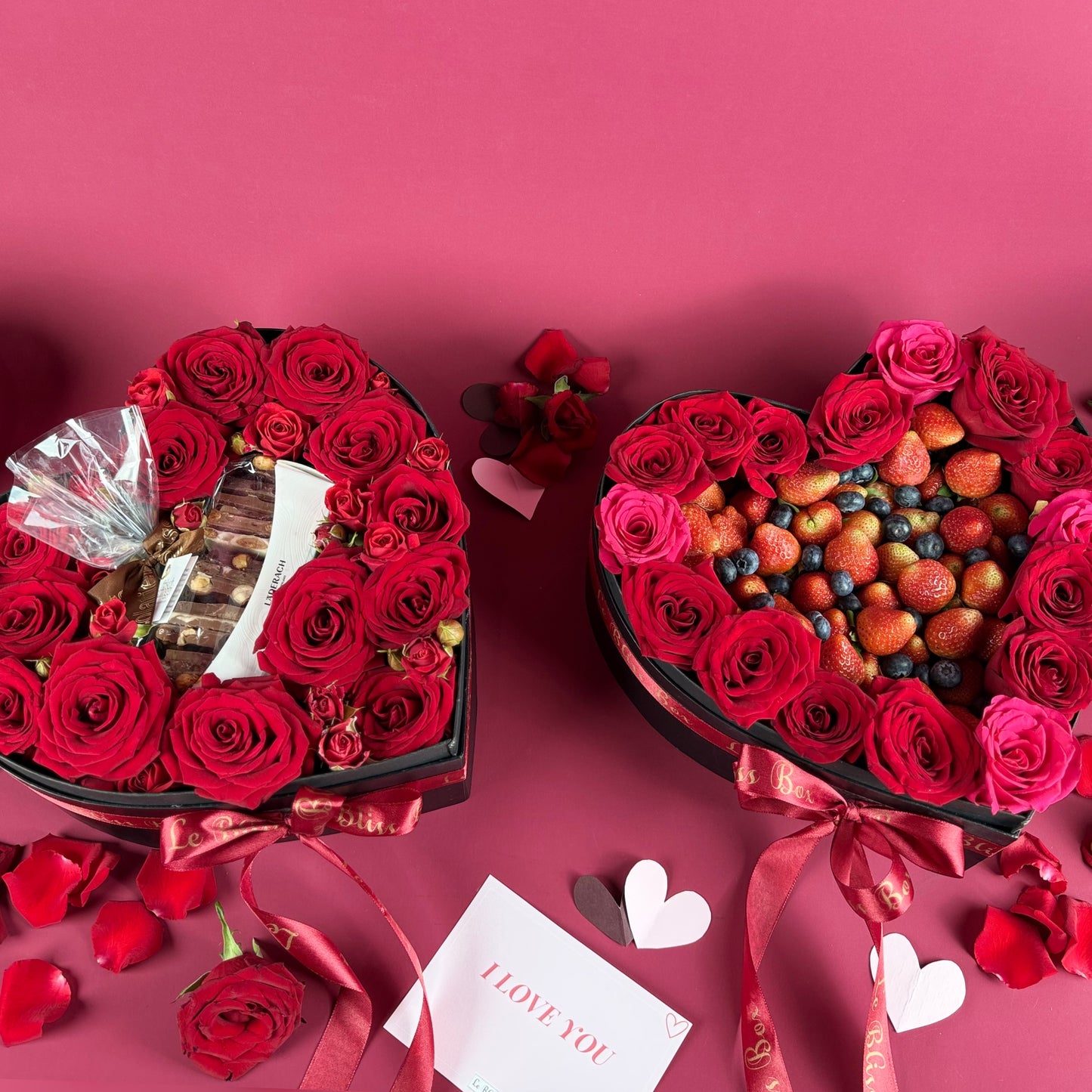 Rosé Läderach Chocolate Heart Box