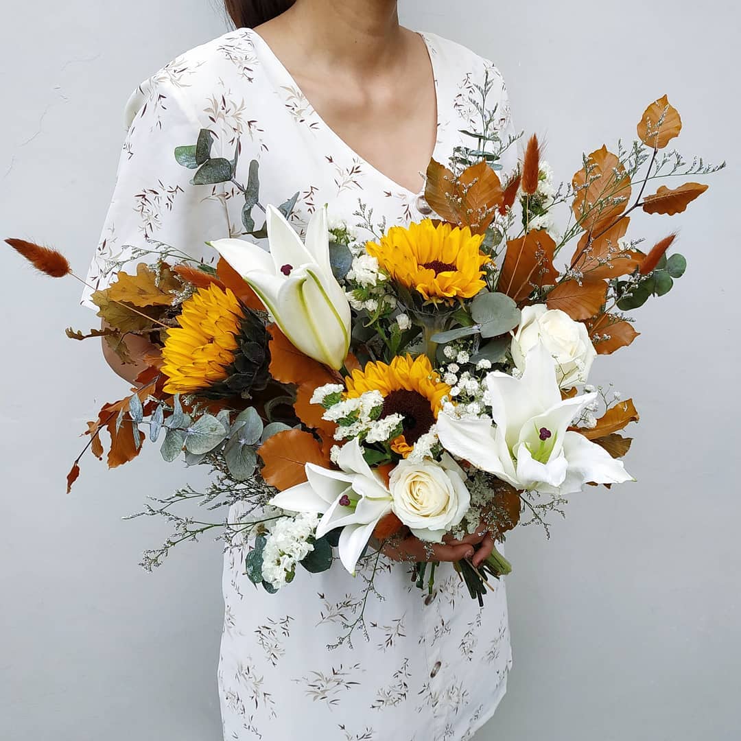 Summer Autumn Sunflower Bridal Bouquet