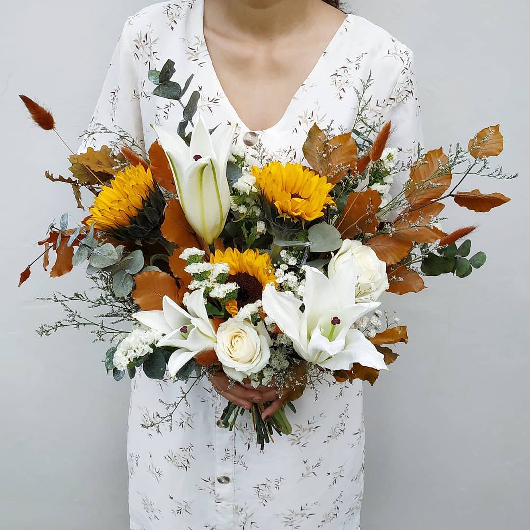 Summer Autumn Sunflower Bridal Bouquet