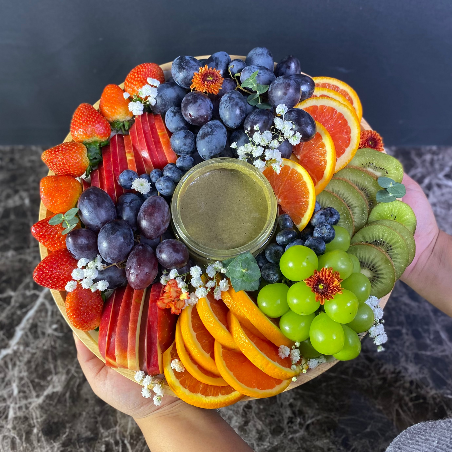 Rainbow NuttaNut Round Fruit Platter