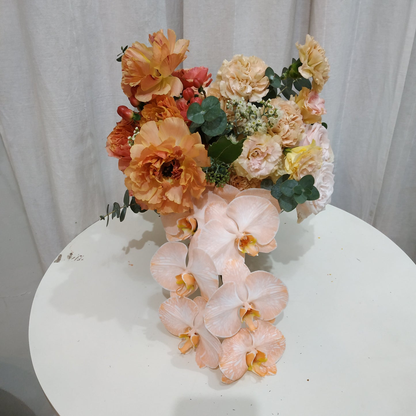 Ranunculus Orange Peach Bridal Bouquet