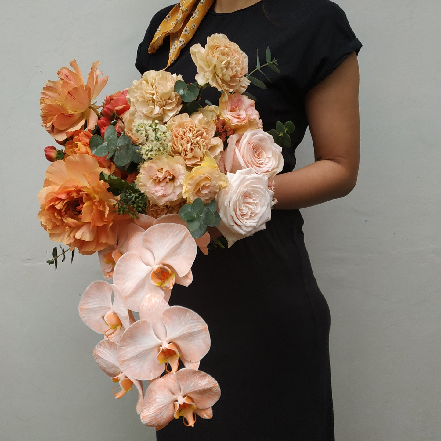 Ranunculus Orange Peach Bridal Bouquet