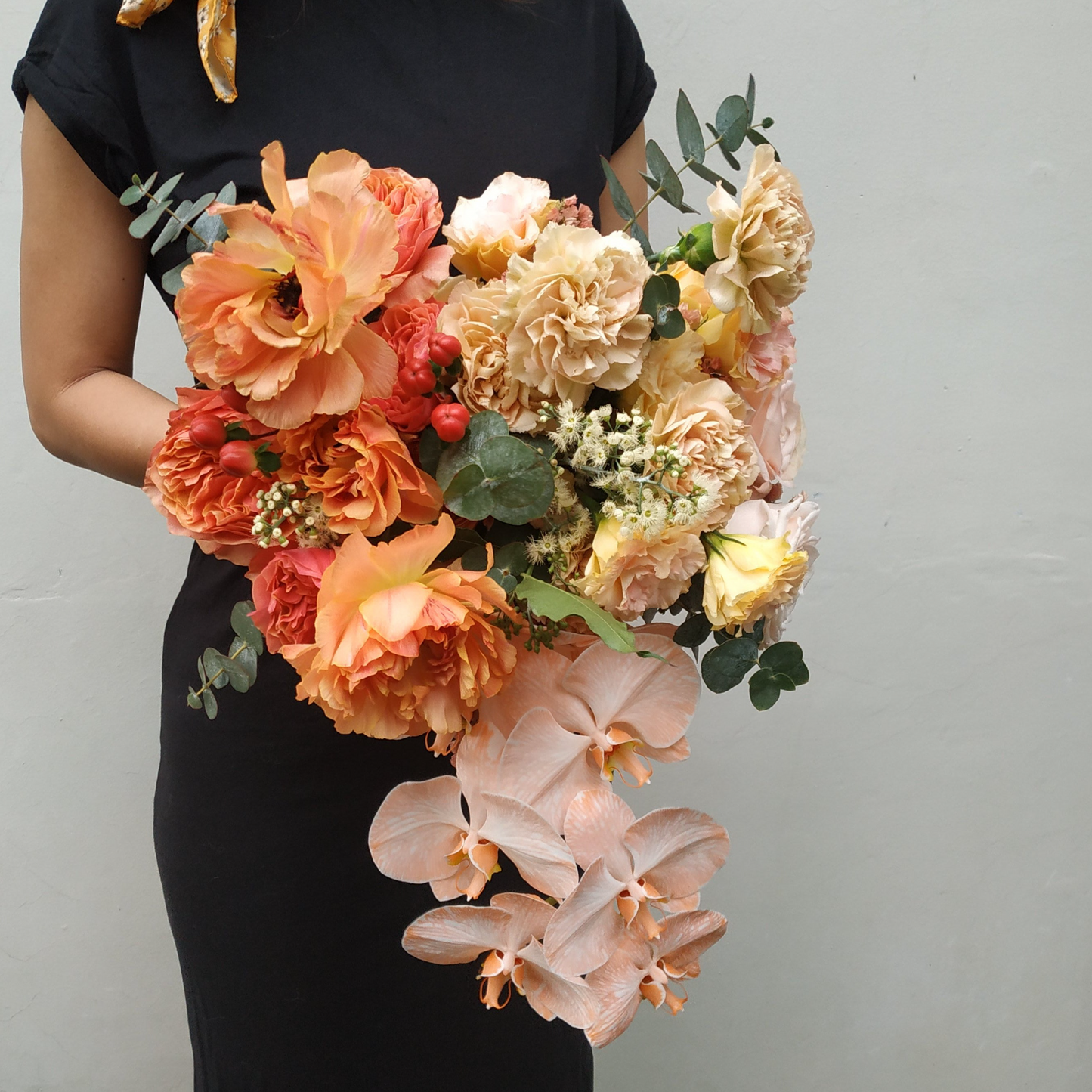 Ranunculus Orange Peach Bridal Bouquet