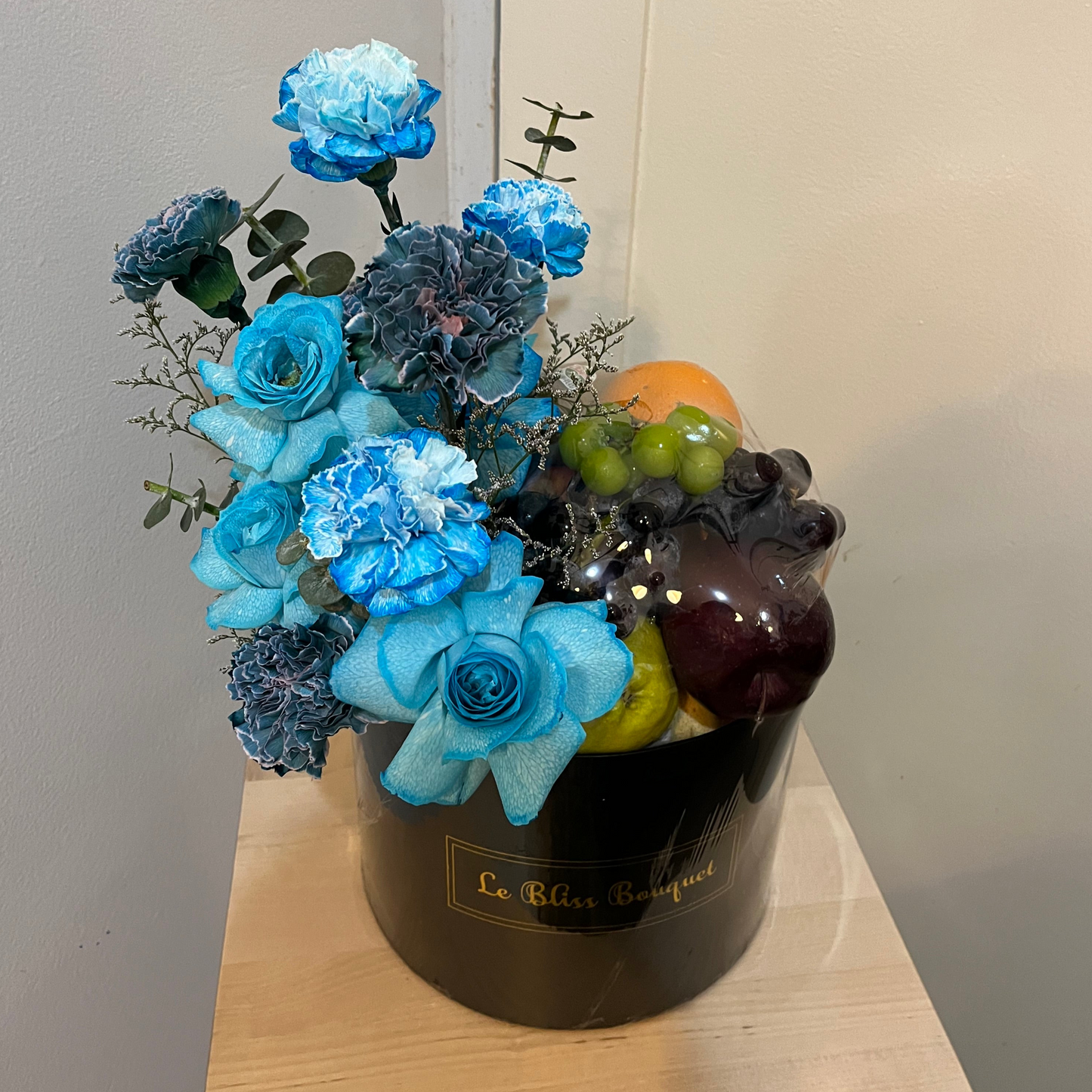 Blue Blooming Bloombox Fruit Parcel