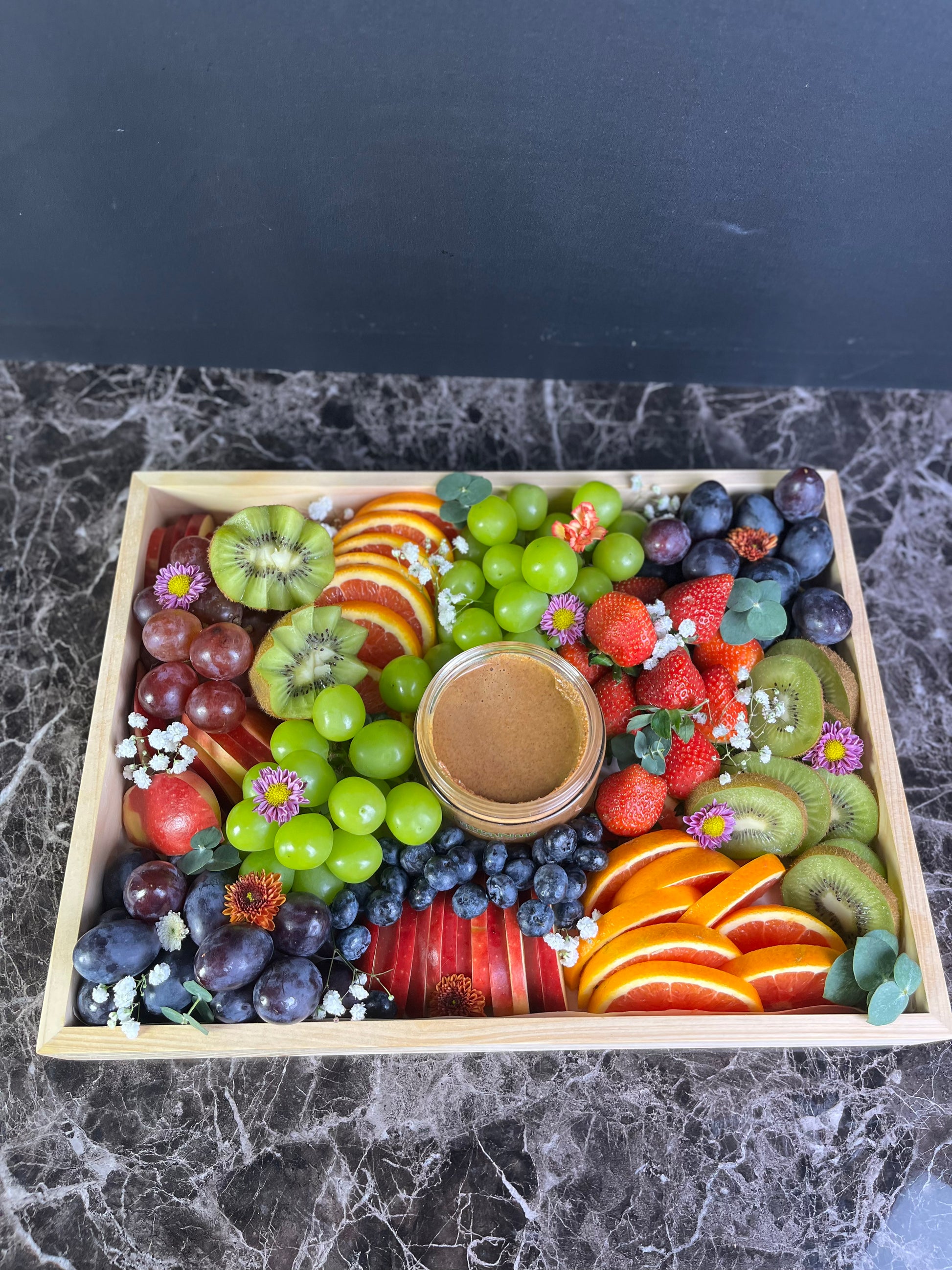 Fruit Platter Jakarta and Surabaya with combination of Nut Butter Almond butter from NuttaNut