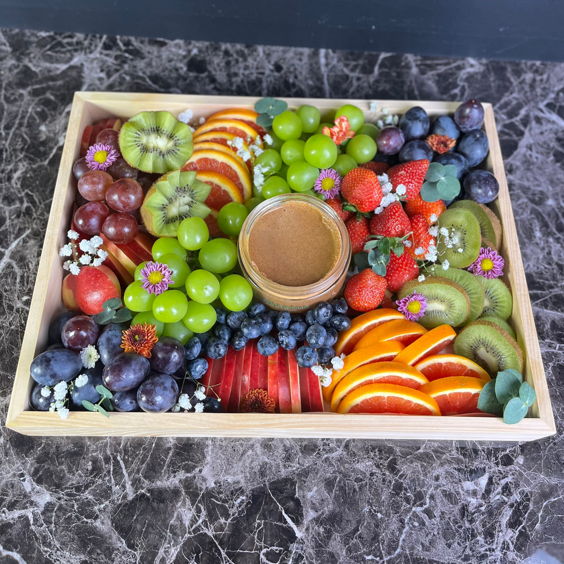 Fruit Platter Jakarta and Surabaya with combination of Nut Butter Almond butter from NuttaNut