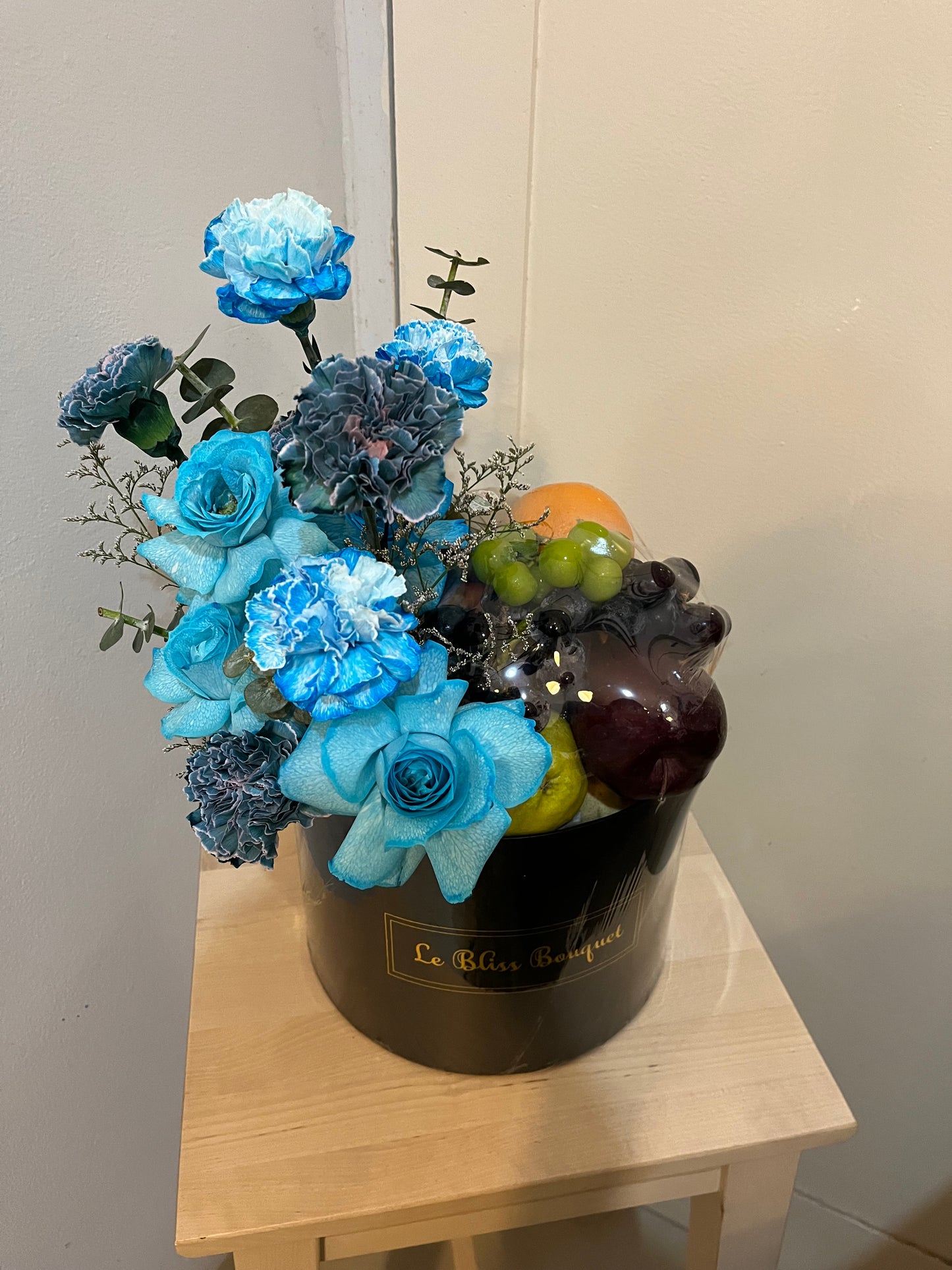 Blue Blooming Bloombox Fruit Parcel