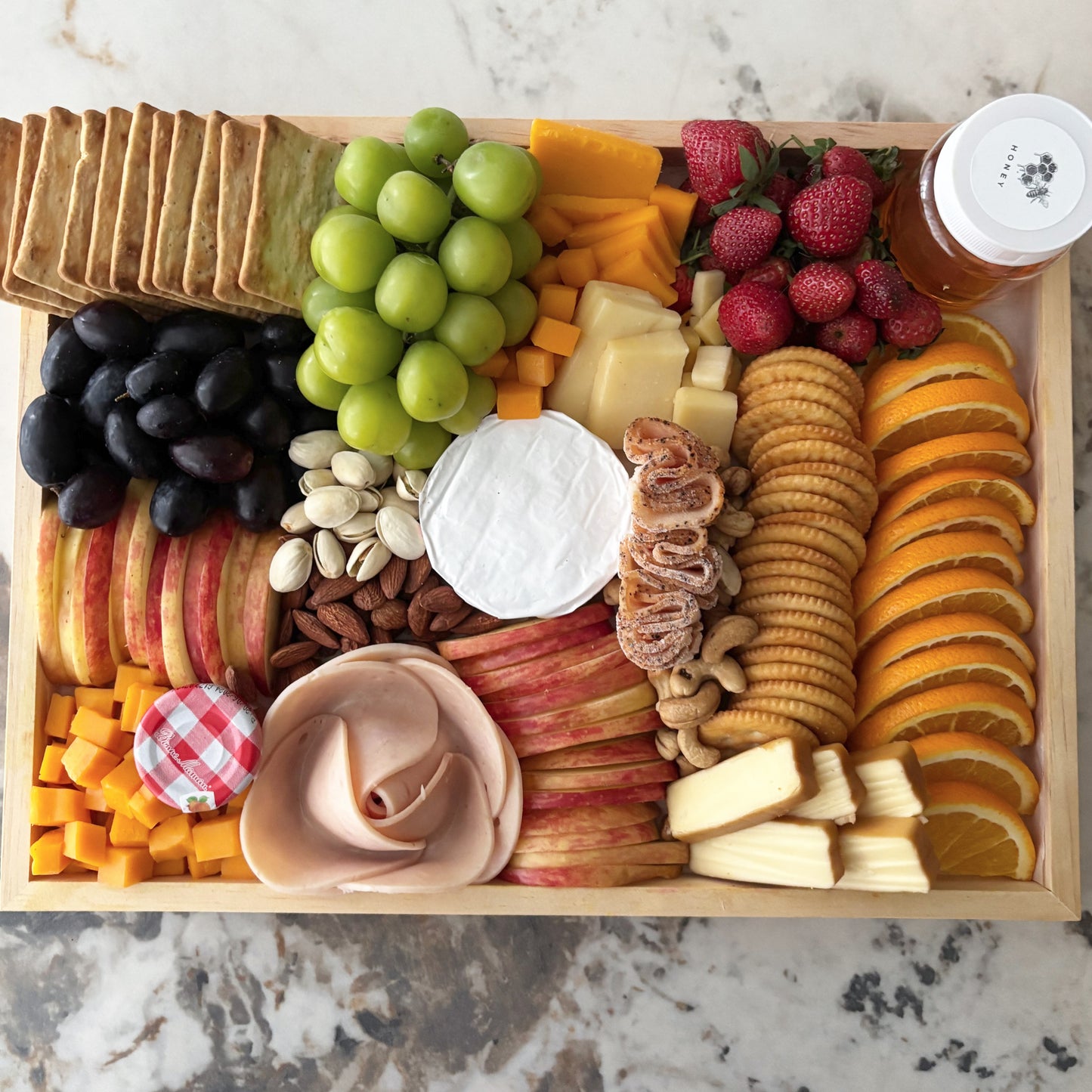 charcuterie board. xchicken salami, chicken pastrami, cheese platter jakarta, cheese platter surabaya