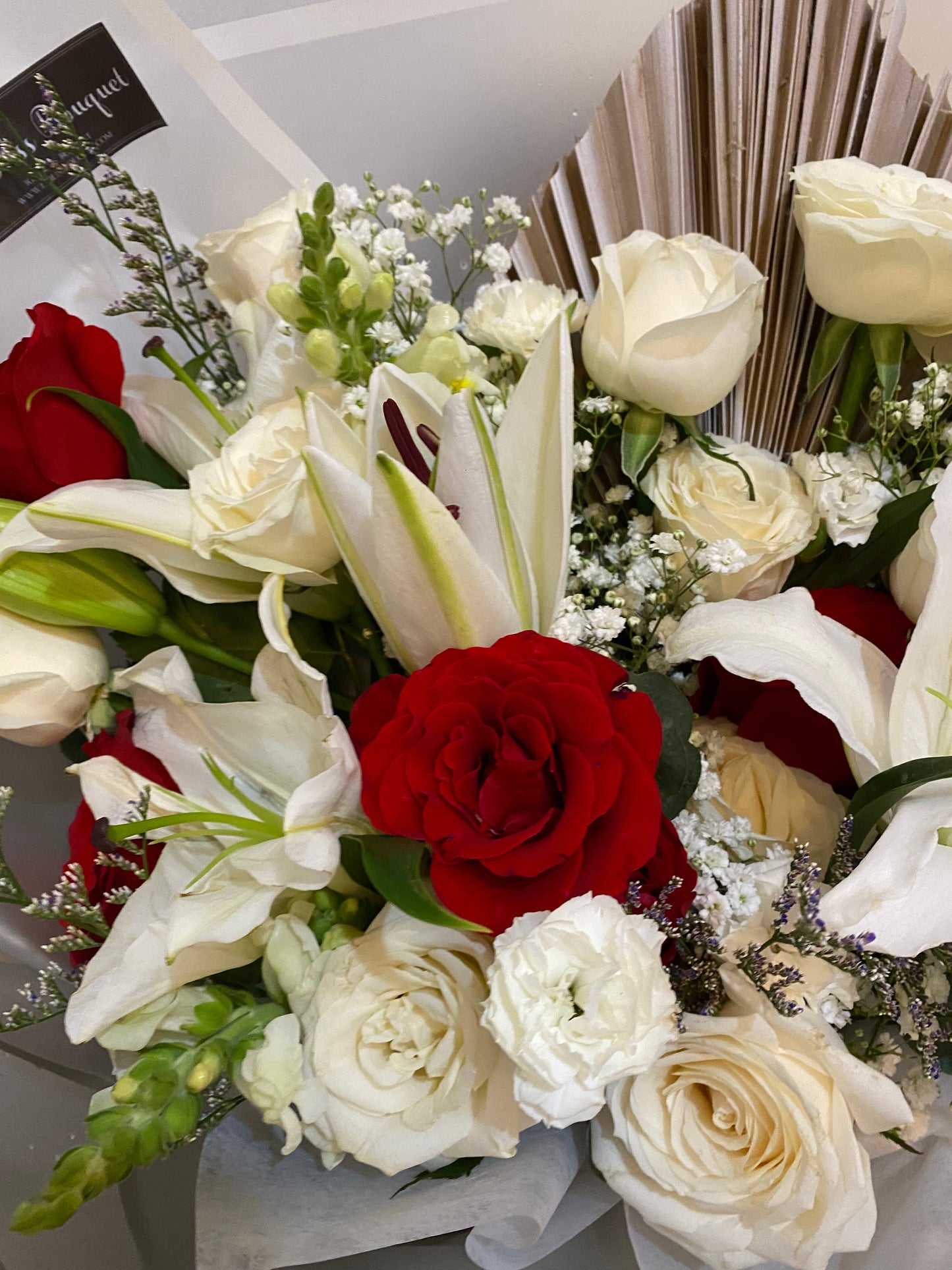 Silver Elegance White Lily Bouquet