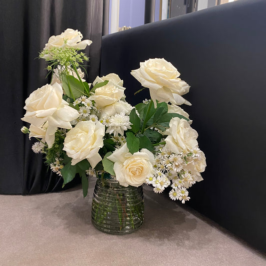 All White Theme Vase